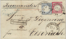 1873 Germany Brustschild 3Kr And 7Kr Regsitered - Autres & Non Classés