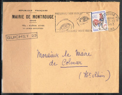 OPT-L38 - FRANCE Flamme Illustrée Sur Lettre De La Mairie De Montrouge 1963 "Préservez Vos Yeux Eclairez Vous Mieux" - Mechanical Postmarks (Advertisement)