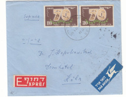 Israël - Lettre Exprès De 1953 - Oblit Haifa - Exp Vers Köln - Cachet De  Frankfurt - Valeur 10 $ En ....2010 - - Cartas & Documentos