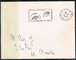 OPT-L39 - FRANCE Flamme Illustrée Sur Lettre En Port Payé De Montreuil 1966 "Préservez Vos Yeux Eclairez Vous Mieux" - Mechanical Postmarks (Advertisement)