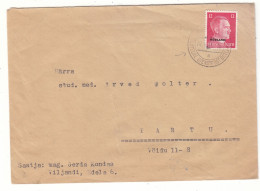 Allemagne - Ostland - Lettre De 1943 - Oblit Deutsche Postdienst Ostland - Exp Vers Tartu - Hitler - - Occupazione 1938 – 45