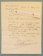 ● L.A.S 1905 Gustave MESUREUR Député Né à Marcq-en-Barœul Billet Lettre Autographe Assistance Publique De Paris - Politisch Und Militärisch