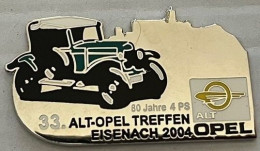 33.ALT-OPEL TREFFEN EISENACH 2004 - LOGO - VOITURE - CAR- AUTOMOBILE - AUTO - 80 JAHRE 4PS - SUISSE - SCHWEIZ - (22) - Opel