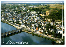 CPSM / CPM  10.5 X 15 Loir Et Cher MONTRICHARD Vue Aérienne. Le Pont Sur Le Cher Et La Ville. Au Centre, L'église * - Montrichard