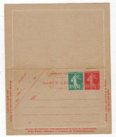 Entier Semeus 40 C. Vermillon Avec Complément D'affranchissement - Non Circulé - Cartoline-lettere
