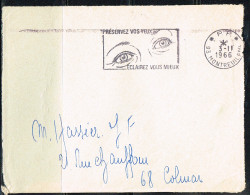 OPT-L42 - FRANCE Flamme Illustrée Sur Lettre En Port Payé De Montreuil 1966 "Préservez Vos Yeux Eclairez Vous Mieux" - Mechanical Postmarks (Advertisement)