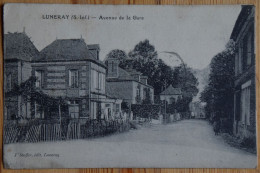 76 : Luneray - Avenue De La Gare -Animée : Petite Animation - Légers Plis D'angle - (n°29121) - Other & Unclassified