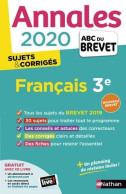 Français 3e Sujets & Corrigés 2020 (2019) De Thomas Bouhours - 12-18 Ans
