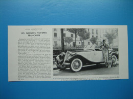 (1936) Concours D'Élégance Automobile Du Bois De Boulogne : Cabriolet Baby Talbot, Présenté Par Mme NINA RICCI - Ohne Zuordnung