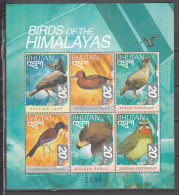 BHUTAN, 1999,  Birds From Around The World, Himalayas, Sheetlet,  MNH, (**) - Bhoutan