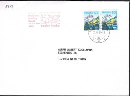 Suisse Poste Obl Yv:1418 Mi:1489 Lac De Tanay Paire Lettre (TB Cachet Rond) - Brieven En Documenten
