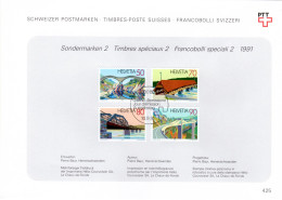 Suisse Poste Obl Yv:1378/1381 Ponts Bern 14-5-91 Feuillet PTT Fdc - FDC