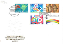 Suisse Poste Obl Yv:1327/1331 Commémorations Bern 25-8-89 Fdc - FDC