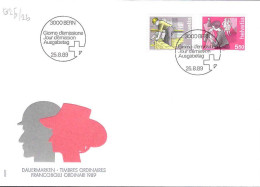 Suisse Poste Obl Yv:1325/1326 L'homme & Les Métiers Bern 25-8-89 Fdc - FDC