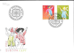 Suisse Poste Obl Yv:1323/1324 Europa Cept Jeux D'enfants Berne 23-5-89 Fdc - FDC