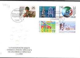 Suisse Poste Obl Yv:1314/1318 Commémorations Bern 7-3-89 Fdc - FDC