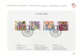 Suisse Poste Obl Yv:1319/1322 Pro Patria 700 Ans D'art & De Culture 2.Serie Bern 23-5-89 Feuillet PTT Fdc - FDC