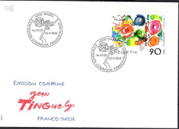 Suisse Poste Obl Yv:1308 Mi:1380 Tinguely Meta Basel 25-11-88 Fdc - FDC