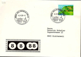 Suisse Poste Obl Yv:1296 Mi 1367 Yv:1,2 Euro(TB Cachet à Date) Heiligkreuz 8.8.88 - Storia Postale