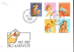 Suisse Poste Obl Yv:1288/1292 Pro Juventute Noël Bern 24-11-87 Fdc - FDC