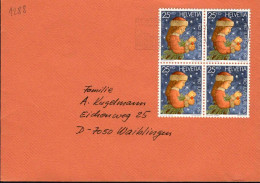 Suisse Poste Obl Yv:1288 Mi:1359 Pro Juventute Timbre De Noël Bloc De 4 (TB Cachet Rond) - Cartas & Documentos