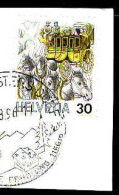 Suisse Poste Obl Yv:1265 Mi:1341 Diligence (Beau Cachet Rond) Sur Fragment - Used Stamps