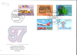 Suisse Poste Obl Yv:1269/1273 Commémorations Bern 10-3-87 Fdc - FDC