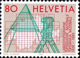 Suisse Poste N** Yv:1306 Mi:1378 Topographie Nationale - Unused Stamps