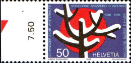 Suisse Poste N** Yv:1257 Mi:1328 Secours Suisse D'hiver Bord De Feuille - Unused Stamps