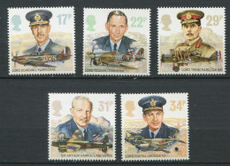191 GRANDE BRETAGNE 1986 - Yvert 1240/44 - Personnage RAF Et Avion Combat - Neuf ** (MNH) Sans Charniere - Unused Stamps