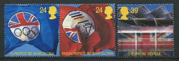 191 GRANDE BRETAGNE 1992 - Yvert 1621/23 - JO Et Jeux Paralympiques Espagne - Neuf ** (MNH) Sans Charniere - Unused Stamps