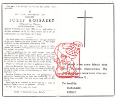 DP Jozef Rossaert ° Belsele Sint-Niklaas 1870 † 1953 X Maria Amandina Stoop - Devotion Images
