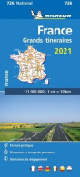 Carte Nationale Grands Itinéraires France 2021 (2021) De Michelin - Jeux De Société