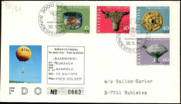 Suisse Poste Obl Yv: 961/964 Pro Patria Archéologie (TB Cachet à Date) Freiluftballon Fahrt - Lettres & Documents