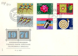 Suisse Poste Obl Yv: 873A/877 Commémorations Bern 11-3-71 Fdc - FDC