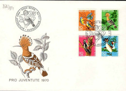 Suisse Poste Obl Yv: 868/871 Pro Juventute Oiseaux Bern 1-12-70 Fdc - FDC