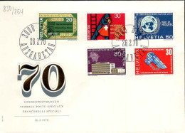 Suisse Poste Obl Yv: 850/854 Commémorations Bern 26-2-70 Fdc - FDC