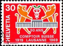Suisse Poste Obl Yv: 830 Mi:897 Comptoir Suisse Lausanne 50 Ans (cachet Rond) - Gebruikt