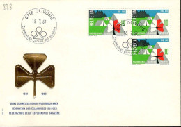 Suisse Poste Obl Yv: 828 Yv:0,9 EuroFédération Des Eclaireuses Suisses (TB Cachet à Date) 3 Tbres 18-7-69 - Covers & Documents