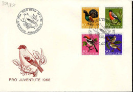 Suisse Poste Obl Yv: 824/827 Pro Juventute Oiseaux Bern 28-11-68 Fdc - FDC