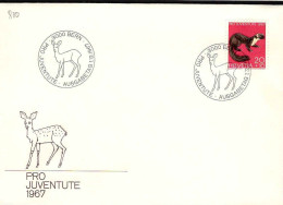 Suisse Poste Obl Yv: 800 Mi:867 Pro Juventute Martre (TB Cachet à Date) Bern 1-12-1967 Fdc - FDC