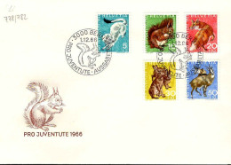 Suisse Poste Obl Yv: 778/782 Pro Juventute Bern 1-12-66 Fdc - FDC