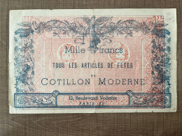 Mille Francs Tous Les Articles De Fetes Cotillon Moderne - Advertising