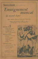Enseignement Musical Du Second Degré (1956) De Maurice Chevais - Musica