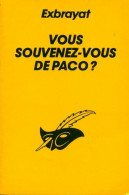 Vous Souvenez-vous De Paco ? (1984) De Charles Exbrayat - Otros & Sin Clasificación