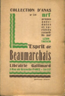 Anas N°34 : L'esprit De Beaumarchais (1928) De Léon Treich - Otros & Sin Clasificación