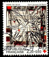 France Poste Obl Yv:2449a Mi:2582C Viera Da Silva St-Jacques De Reims Vitrail (Obl.mécanique) - Used Stamps