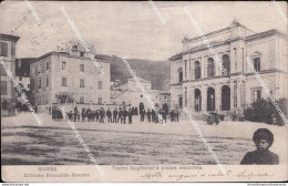 Am777 Cartolina Massa Teatro  Guglielmi E Piazza Omonima 1905 Toscana - Massa