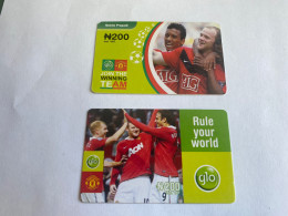 - 5 - Nigeria Manchester United 2 Different Phonecards - Nigeria