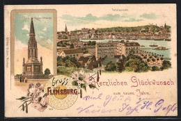Lithographie Flensburg, Düppel-Schanzen, Totalansicht  - Flensburg